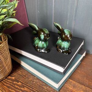 Vintage Blue Mountain Pottery Bunny Pair Canadian Art Pottery Mini Rabbits